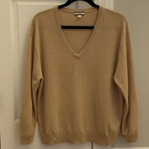 COPY - J.Crew relaxed fit cashmere sweater.  Camel color, size small.